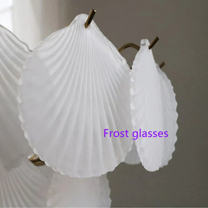 DecorBites™ LED Frost Glass Shell Chandelier for Home Decor and Lighting