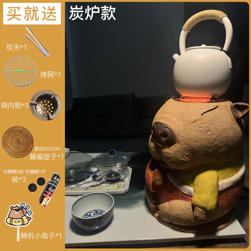 DecorBites™ Handmade Refractory Carbon Oven Surrounding Stove Electric Ceramic Stove