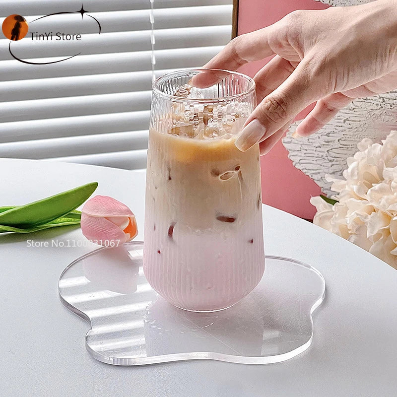 DecorBites™ Clear Glass Coffee Cup Set - Heat-Resistant Borosilicate, Ideal for Hot/Cold Drinks