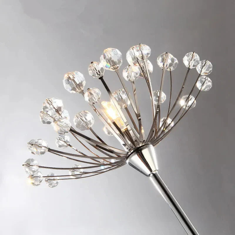 Lámpara de pie LED DecorBites™ con diseño de diente de león de cristal para la decoración de la sala de estar o el dormitorio.