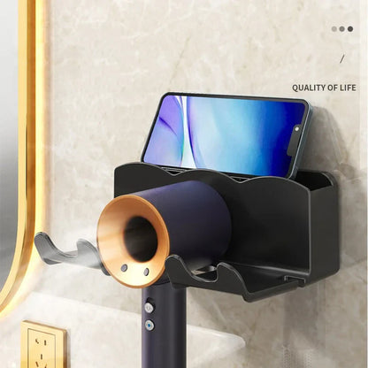 DecorBites™ Haircare Holder: Wall Mount Hairdryer Organizer & Straightener Stand