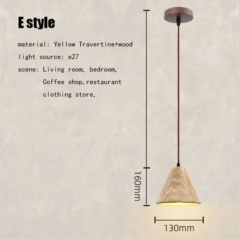 DecorBites™ Elegant Wabi Sabi Travertine Pendant Lamp for Dining Desk & Kitchen Island