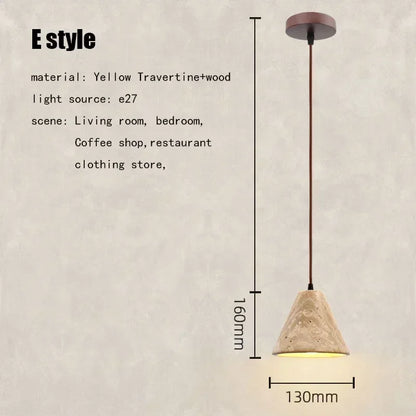 DecorBites™ Elegant Wabi Sabi Travertine Pendant Lamp for Dining Desk & Kitchen Island