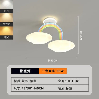 Lámpara de techo DecorBites™ Cream Clouds Rainbow para dormitorio infantil