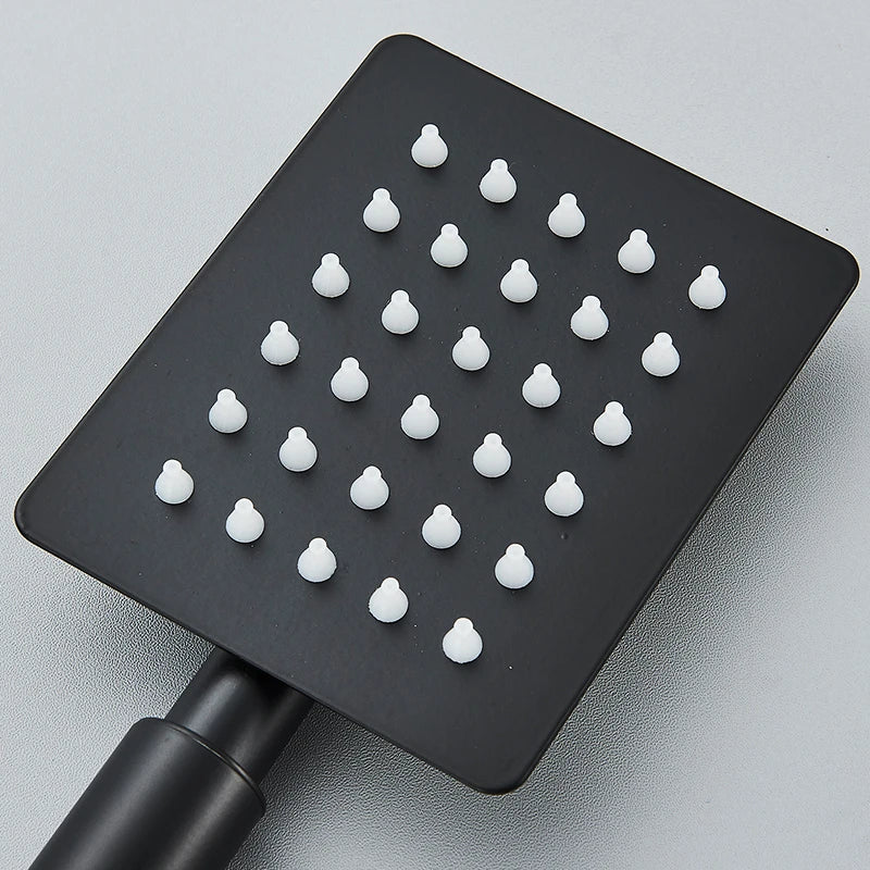 رأس دش محمول من DecorBites™ مصنوع من الفولاذ المقاوم للصدأ باللون الأسود للمياه الساخنة والباردة