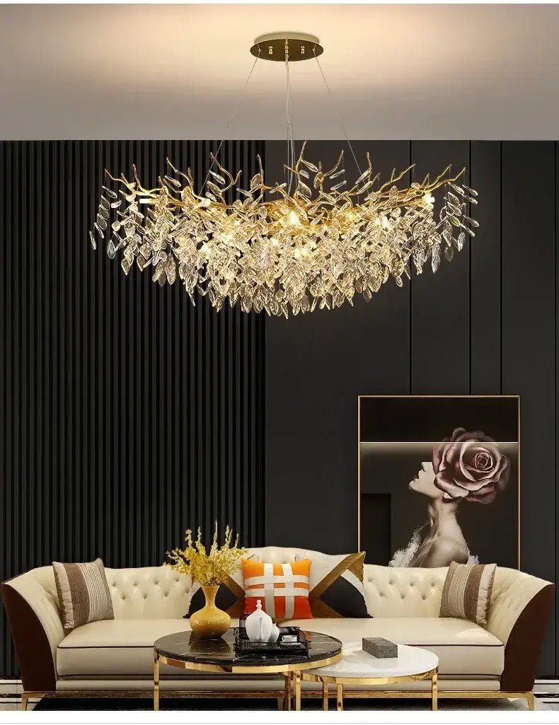 DecorBites™ Modern Crystal Chandelier with LED Lighting
