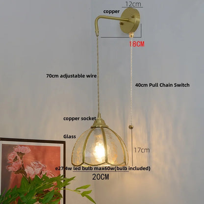 Decorbites™ Glas Messing LED Wandleuchte Vintage Waschleuchte Wandlampe