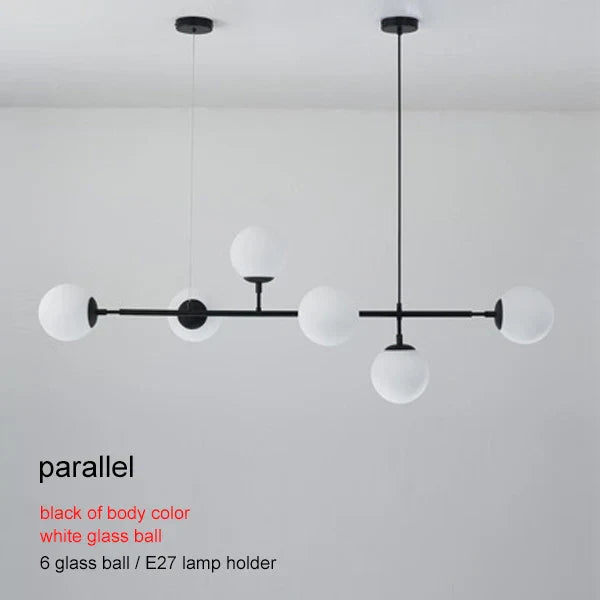 DecorBites™ Brass Glass Ball Chandelier for Modern Living Room Dining Decor