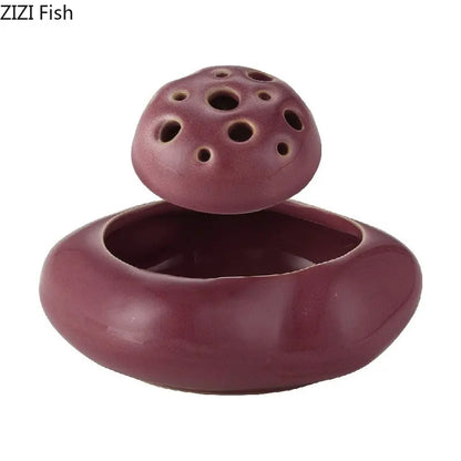 DecorBites™ Lotus Seedpod Ceramic Vase Artificial Flower Pot Modern Desk Decor