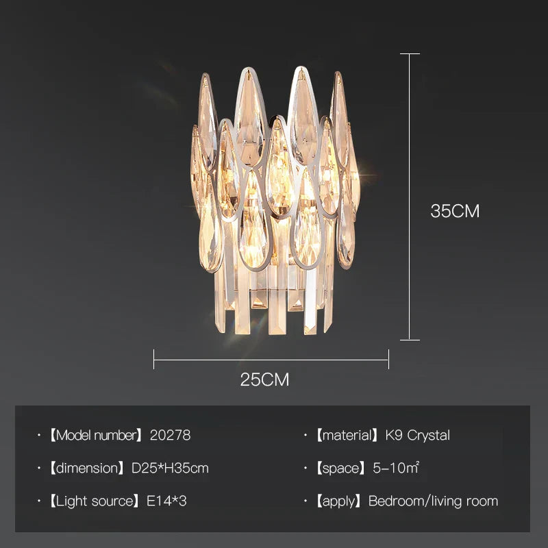 DecorBites™ Crystal LED Chandelier | Long Stairway Villa Light | Modern Luxury Post Lamp
