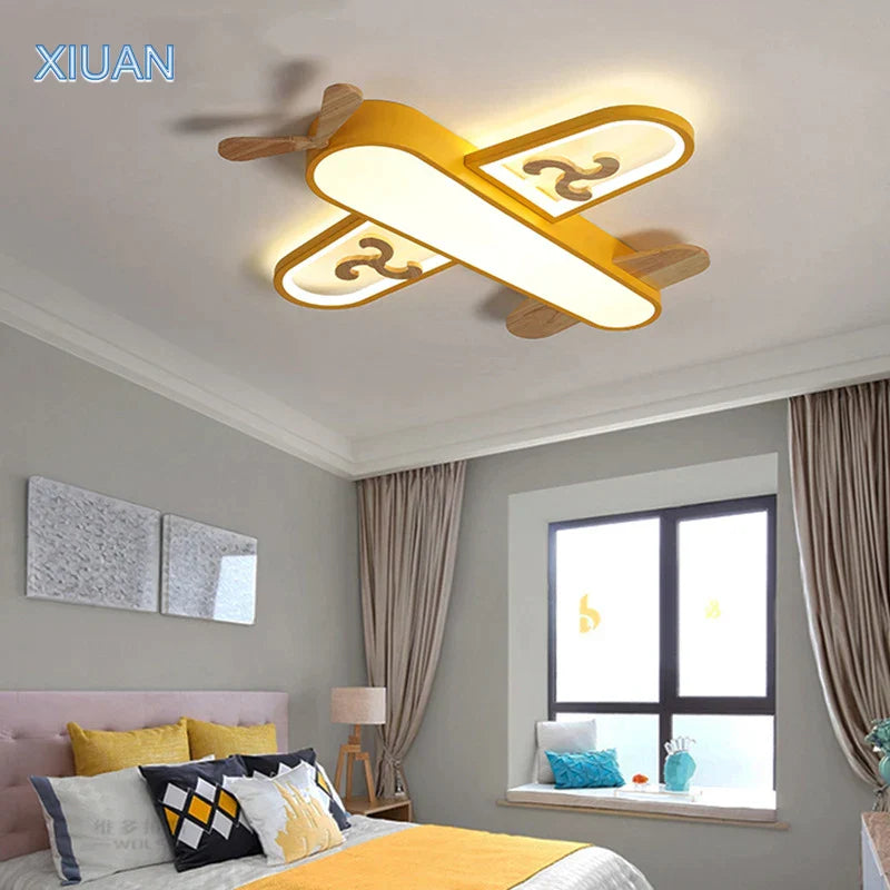 Luces colgantes de avión para niños Decorbites™ de madera y metal apliques LED para guardería y escuela