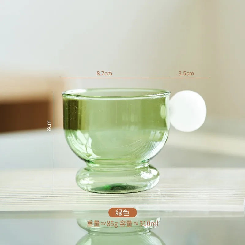 DecorBites™ Glass Spherical Handle Coffee Mug, 310ml