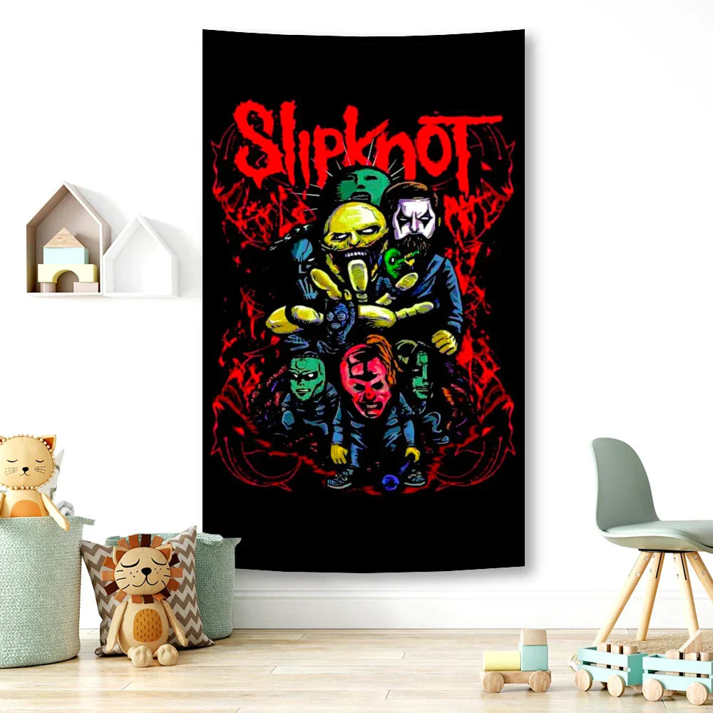 DecorBites™ Heavy Mental Music Tapestry Wall Hanging- Hippie Art Room Flag