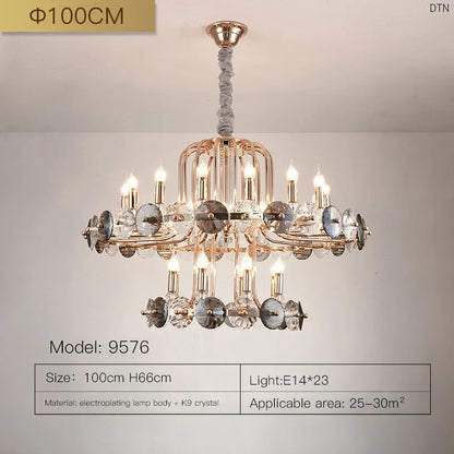 DecorBites™ Crystal Living Room Chandelier: Luxury European Designer Lighting Fixtures