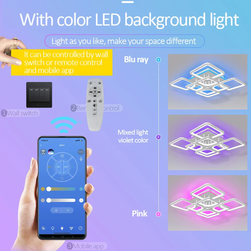 Decorbites™ Lámpara de techo LED con luz regulable para la decoración del hogar