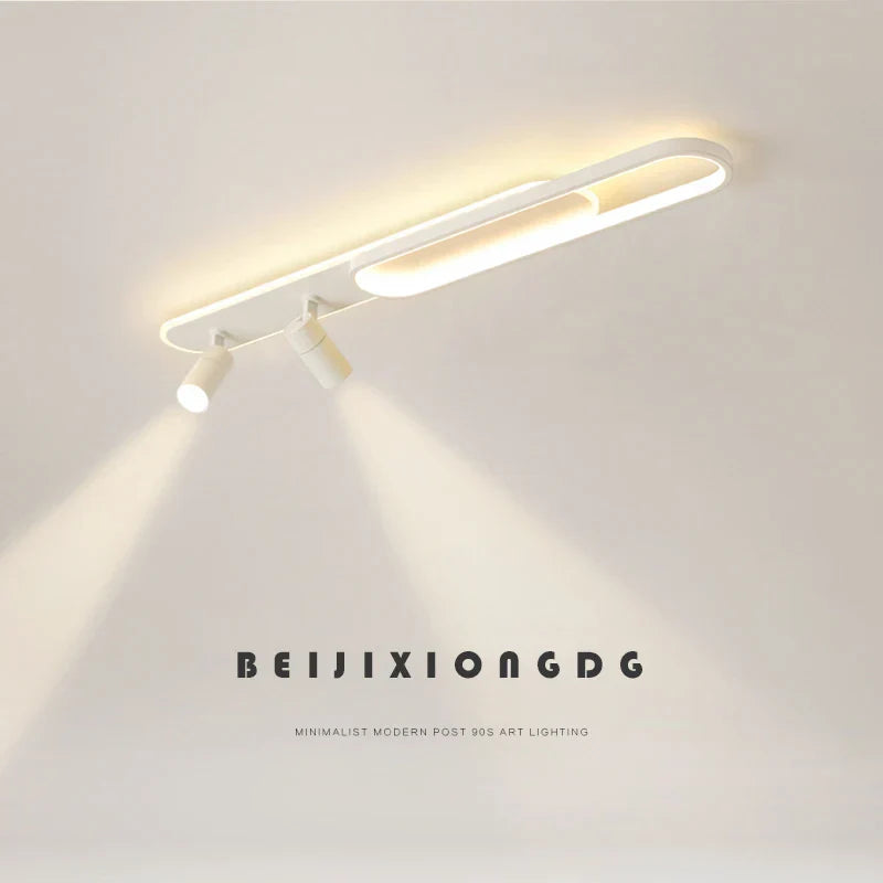 DecorBites™ Acrylic LED Chandelier with Spotlights, Black/Gold, Living Room Bedroom Lighting