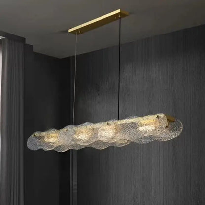 Lámpara de mesa de comedor de cristal artístico DecorBites™: Luminarias colgantes LED modernas y de lujo