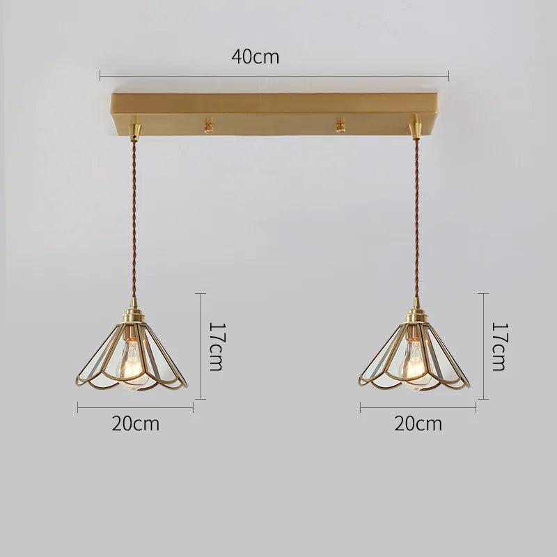 DecorBites™ Glass Copper LED Pendant Lights: Modern Nordic Lighting for Home, Dining, & Restaurant