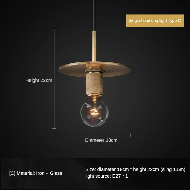DecorBites™ Gold LED Pendant Light – Luxury Nordic Retro Design