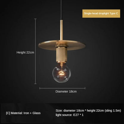 DecorBites™ Gold LED Pendant Light – Luxury Nordic Retro Design