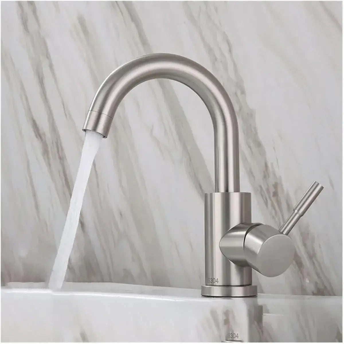 DecorBites™ Black Stainless Steel Bathroom Faucet - Single Handle