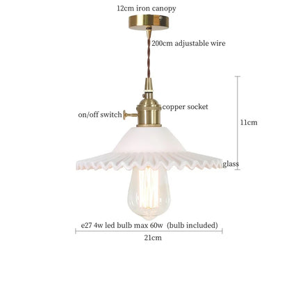 DecorBites™ Glass Flounce LED Pendant Light - Stylish Nordic Design