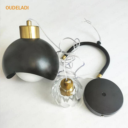 Lámparas colgantes DecorBites™ Crystal Ball: Lujo LED moderno para dormitorio, diseño minimalista nórdico