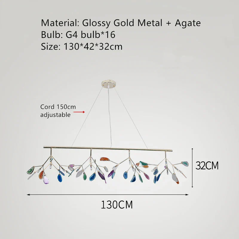 ديكوربايتس™ مصباح حائط LED من العقيق، تركيب سطحي معدني ذهبي، لمبة E14 G4