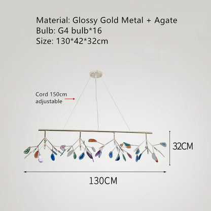 ديكوربايتس™ مصباح حائط LED من العقيق، تركيب سطحي معدني ذهبي، لمبة E14 G4