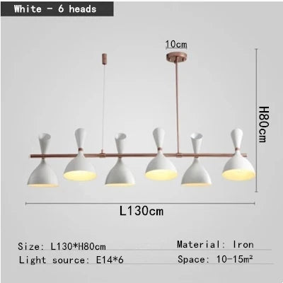 DecorBites™ Nordic LED Multiple Head Chandelier - Black/White Iron Art - Living Room/Bedroom/Kitchen/Hotel