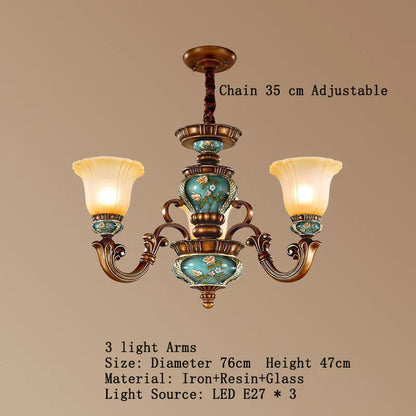 DecorBites™ Classical Resin Chandelier for Luxurious Living Room, Dining Room, and Bedroom Lighting