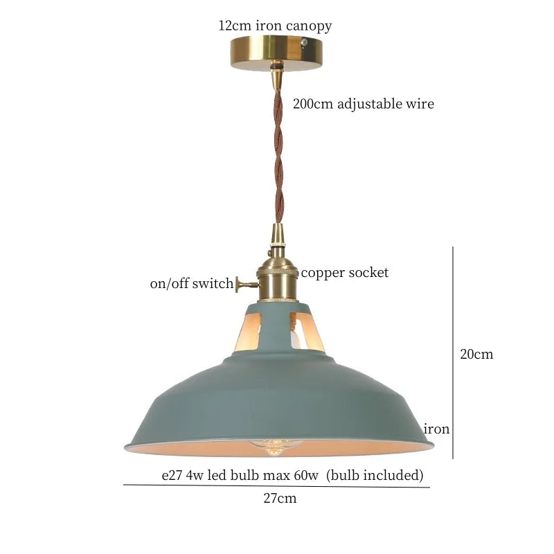 مصباح معلق LED من DecorBites™ باللون الأزرق من الحديد، طراز حديث إسكندنافي للمنازل والمساحات التجارية