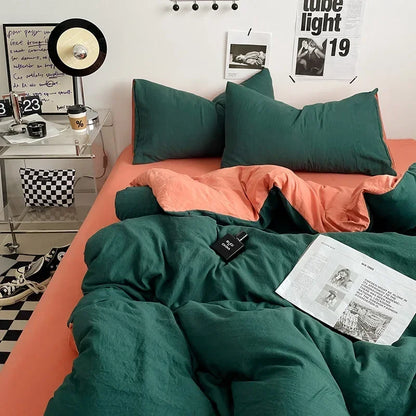 طقم مفروشات قطنية DecorBites™ مع غطاء لحاف وملاءة وغطاء وسادة