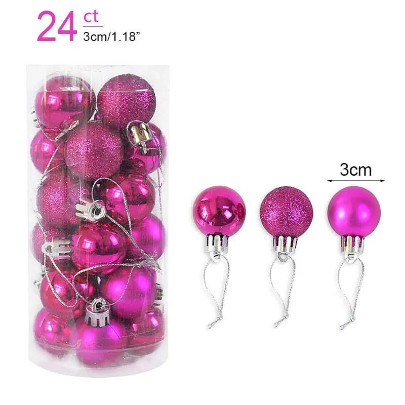 1box Christmas Balls Christmas Tree Ornaments Ball Xmas Hanging Tree Pendants Home Party Decor 2023 New Year Gift Noel Navidad