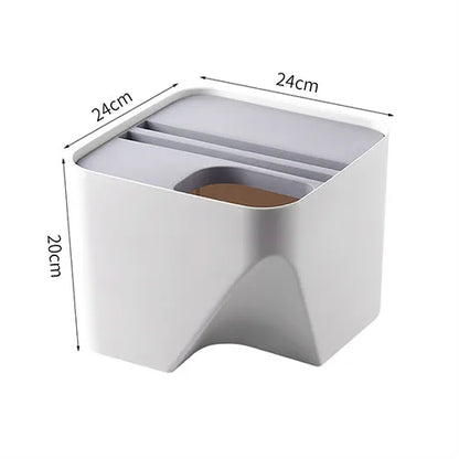 DecorBites™ Stackable Trash Can with Lid Kitchen Waste Bin Bathroom Plastic Paper Basket
