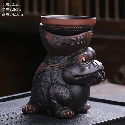 Decorbites™ Drachen-Teeblatt-Trichterfilter für Kung-Fu-Tee, Keramik-Tischdekoration