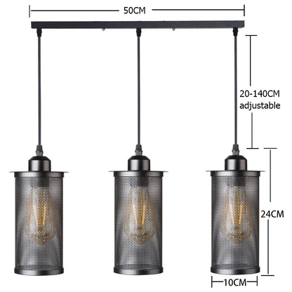 DecorBites™ Industrial Nordic Black Iron Cage Pendant Light Loft Hanging Lamp