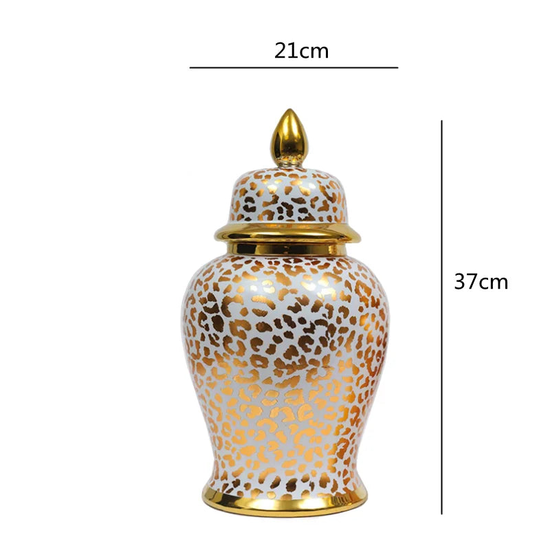 Decorbites™ Leopard-Print Keramik-Schachmatt-Glas: Vintage-Home-Deko-Vase & Aufbewahrungsbehälter
