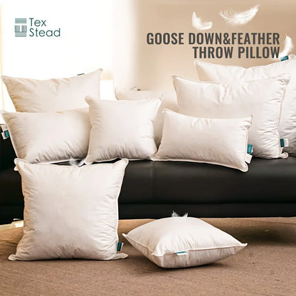 Decobites Goose Feather Insert Pillow - White, Bed & Couch Decorative Pillows