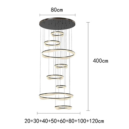 Modern Sculptural Ring Pendant Light Chandelier