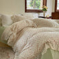 Decobites Elegant Floral Lace Ruffles Bedding Set with Double Yarn - Soft Cotton Blend