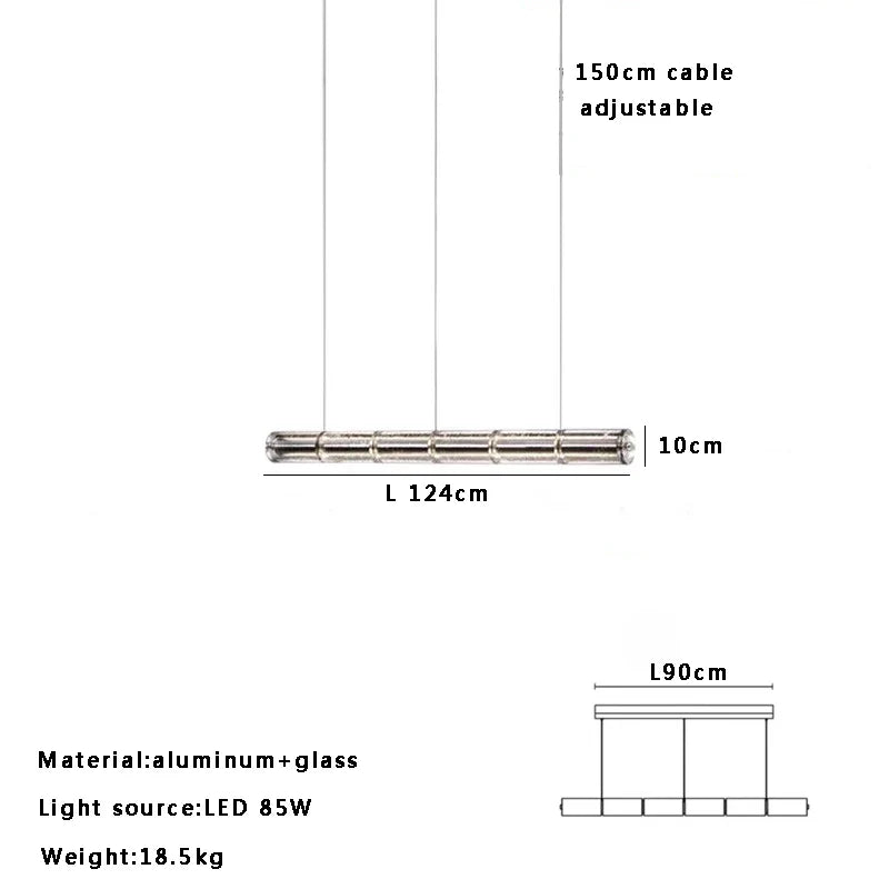 DecorBites™ Glass LED Chandelier: Modern Italian Design for Dining Room, Kitchen Island, or Home Luxury