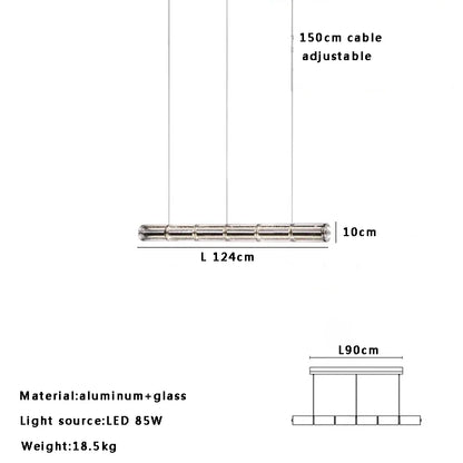 DecorBites™ Glass LED Chandelier: Modern Italian Design for Dining Room, Kitchen Island, or Home Luxury