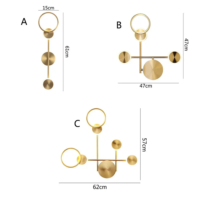 DecorBites™ Brass LED Wall Light: Modern Nordic Decor Sconce for Kitchen, Bedroom, Living Room