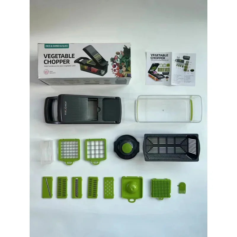 DecorBites™ 3-in-1 Vegetable Slicer Cutter Grater with Basket - Kitchen Essential