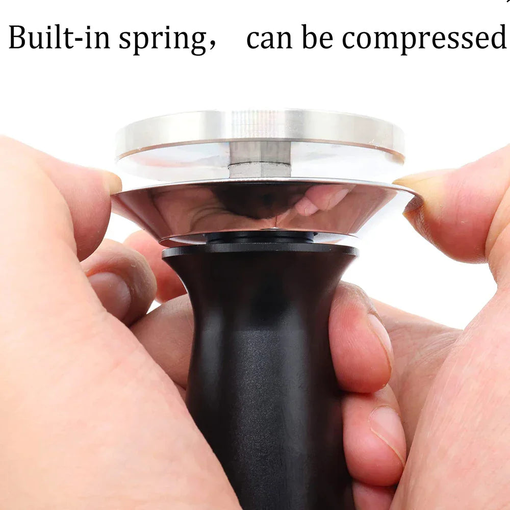 DecorBites™ 51/53/58mm Calibrated Espresso Coffee Tamper with Spring Handle & Stainless Steel Base