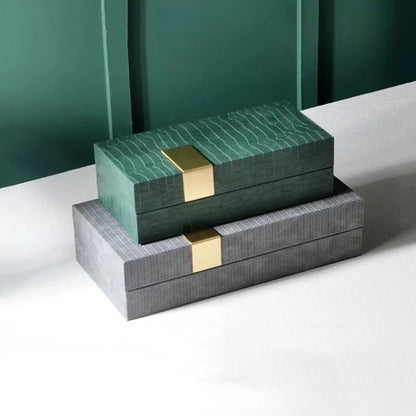 DecorBites™ Leather Jewelry Box: Chic Storage Solution for Dresser or Desk