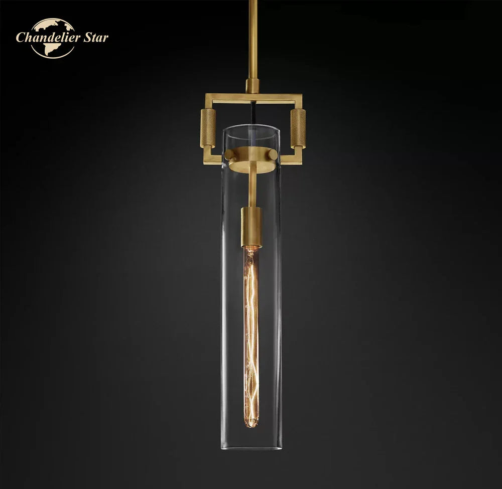 DecorBites™ LED Glass Cylinder Pendant Lights - Modern Kitchen Island Chandeliers