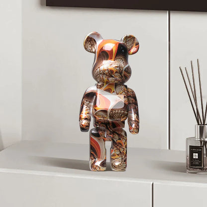 Figura DecorBites™ Oso Graffiti de 27 cm | Estatua y hucha decorativas modernas para el hogar