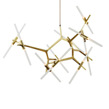 DecorBites™ LED Chandelier: Modern Gold Black Ceiling Pendant for Kitchen Dining Living Bedroom